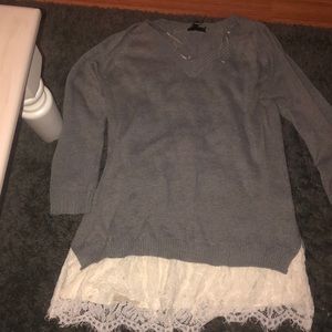 Sweater with lace detail